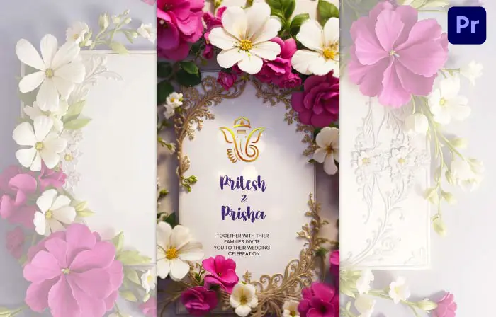 Elegant 3D Floral Hindu Wedding Invitation Instagram Story
